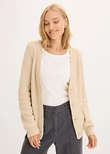 Gemêleerd vest met goudkleurige knopen, bonprix