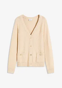 Gemêleerd vest met goudkleurige knopen, bonprix
