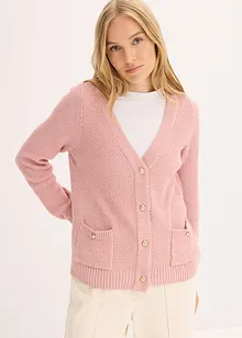 Gemêleerd vest met goudkleurige knopen, bonprix