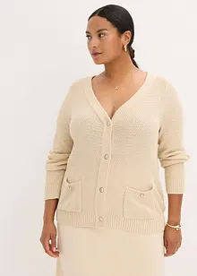 Gemêleerd vest met goudkleurige knopen, bonprix