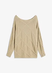 Trui met horizontaal kabelpatroon, bonprix