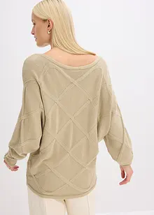Trui met horizontaal kabelpatroon, bonprix