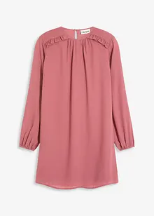 Mini jurk met ruches van chiffon, bonprix