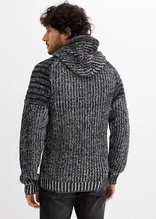 Grof gebreide hoodie met bikerdetails, bonprix