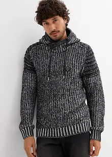 Grof gebreide hoodie met bikerdetails, bonprix