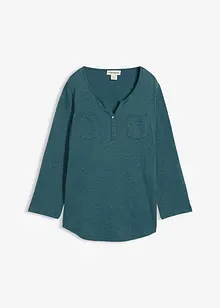 Katoenen Henley shirt met knoopsluiting, bonprix