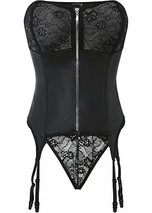 Bustier met jarretels en string (2-dlg. set), bonprix