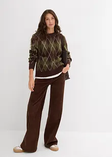 Fijngebreide trui met een ruitmotief, bonprix