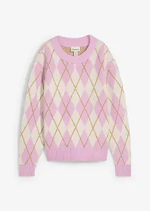 Fijngebreide trui met een ruitmotief, bonprix