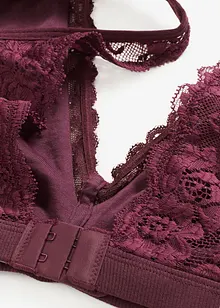 Geribde bralette met biologisch katoen en kant, bonprix
