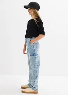Wijde cargo jeans, mid waist, bonprix