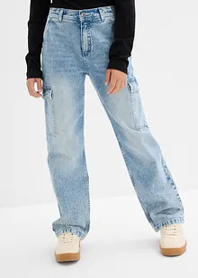 Wijde cargo jeans, mid waist, bonprix