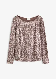 Shirt met glanzende luipaardprint, bonprix