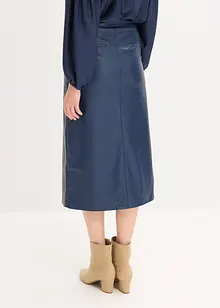 Imitatieleren midirok in wikkellook, bonprix