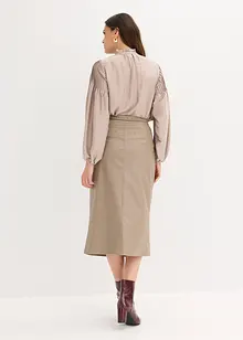 Imitatieleren midirok in wikkellook, bonprix