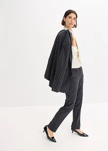 Satijnen blouse met een afneembare strik (2-dlg.), bonprix