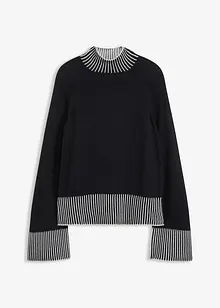 Trui met opstaande kraag en kasjmier, bonprix