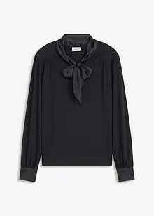 Shirt met viscose en satijnen strik, bonprix