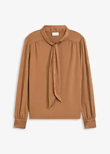 Shirt met viscose en satijnen strik, bonprix