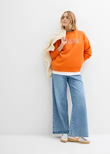 Oversized sweater van katoenmix, bonprix
