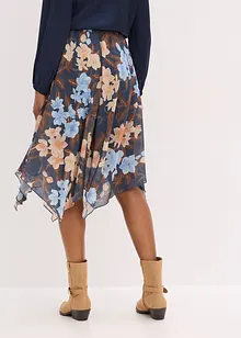Midirok van chiffon met een asymmetrische onderkant, bonprix