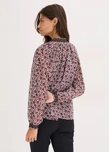 Gedessineerde chiffon blouse met borduursel, bonprix