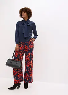 Blouse met strik van soepelvallend satijn, bonprix