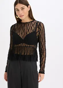 Longsleeve van kant, bonprix