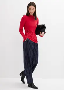 Geribd shirt met plooitjes, bonprix