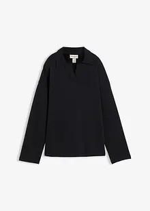 Sweater van biologisch katoen met gebreide polokraag, bonprix