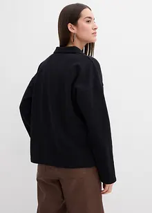 Sweater van biologisch katoen met gebreide polokraag, bonprix