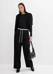 Wijde broek in een viscosemix, bonprix