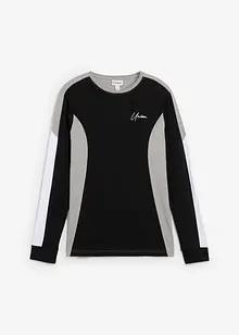 Longsleeve van elastische katoenmix, slim fit, bonprix