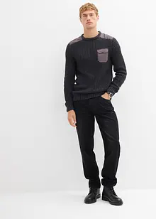 Grof gebreide trui met klepzak, bonprix