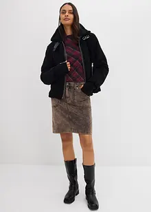 Korte corduroy rok in washed out look, bonprix