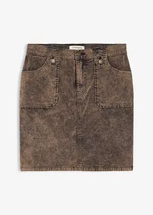 Korte corduroy rok in washed out look, bonprix
