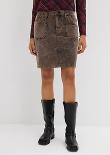 Korte corduroy rok in washed out look, bonprix