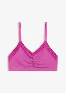 Bralette met biologisch katoen en kant, bonprix