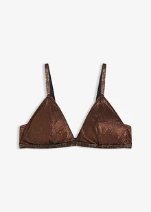 Triangel bralette van glanzend materiaal, bonprix