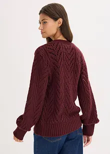 Fluffy trui met opengewerkt patroon, bonprix