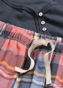 Pyjama met geribd shirt en flanellen broek van glittergaren, bonprix