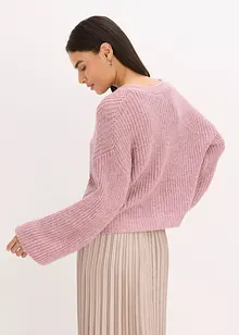 Oversized vest met glanzend garen en wol, bonprix