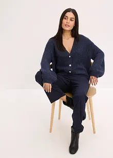 Oversized vest met glanzend garen en wol, bonprix