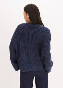 Oversized vest met glanzend garen en wol, bonprix