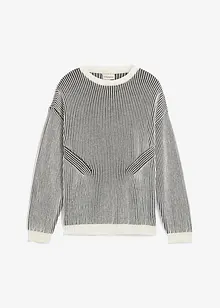Geribde trui van een katoenmix, loose fit, bonprix