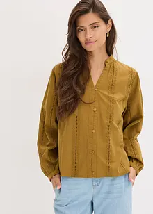 Blouse van katoen met details van kant, bonprix