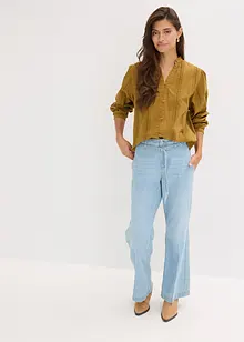 Blouse van katoen met details van kant, bonprix