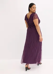 Maxi jurk van delicate tule met parelborduursel, bonprix