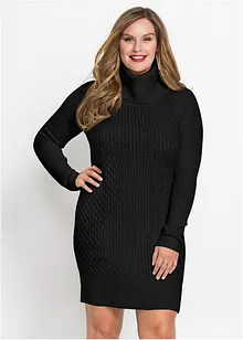 Accentuerende, gebreide jurk met col, bonprix