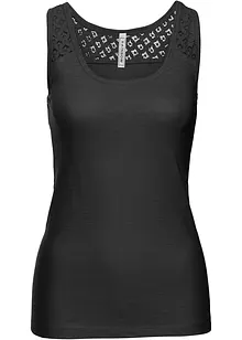 Tanktop met kant van katoen, bonprix